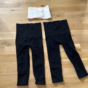 TWO Belly Bandit Mother Tucker capri leggings, size M, plus BONUS belly wrap